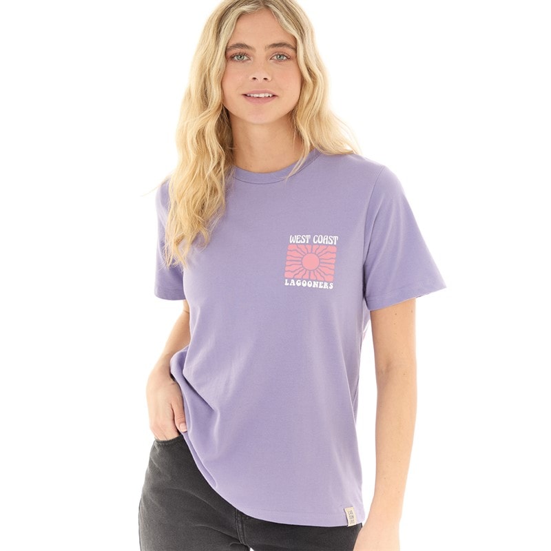 Lagooners Dame West Coast T-shirts lilla - Billede 2
