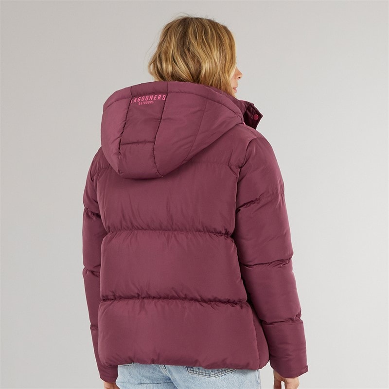 Lagooners Dame St Austell Kort Dunjakke Burgundy - Billede 2