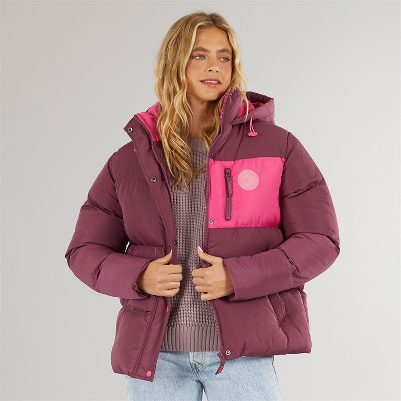Lagooners Dame St Austell Kort Dunjakke Burgundy - Billede 3
