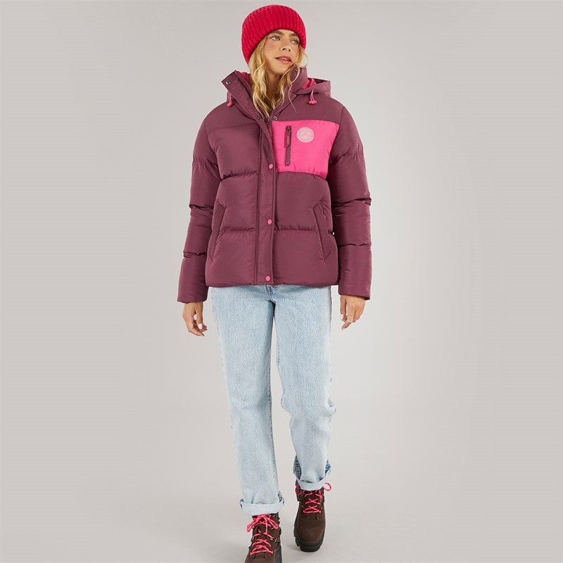 Lagooners Dame St Austell Kort Dunjakke Burgundy - Billede 4