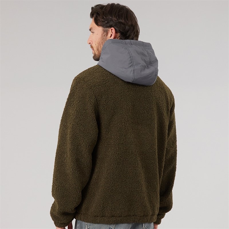Lagooners Herre Hugo Borg 1/4 Zip Hætte Fleece Skov/Kul/Aubergine - Billede 2