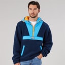 Lagooners Herre Hugo Borg 1/4 Zip Hættefleece Blå / Marine / Orange