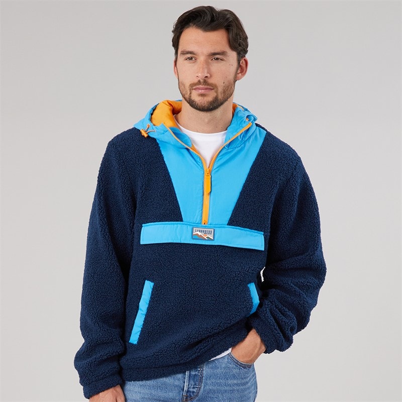 Lagooners Herre Hugo Borg 1/4 Zip Hættefleece Blå / Marine / Orange - Billede 1