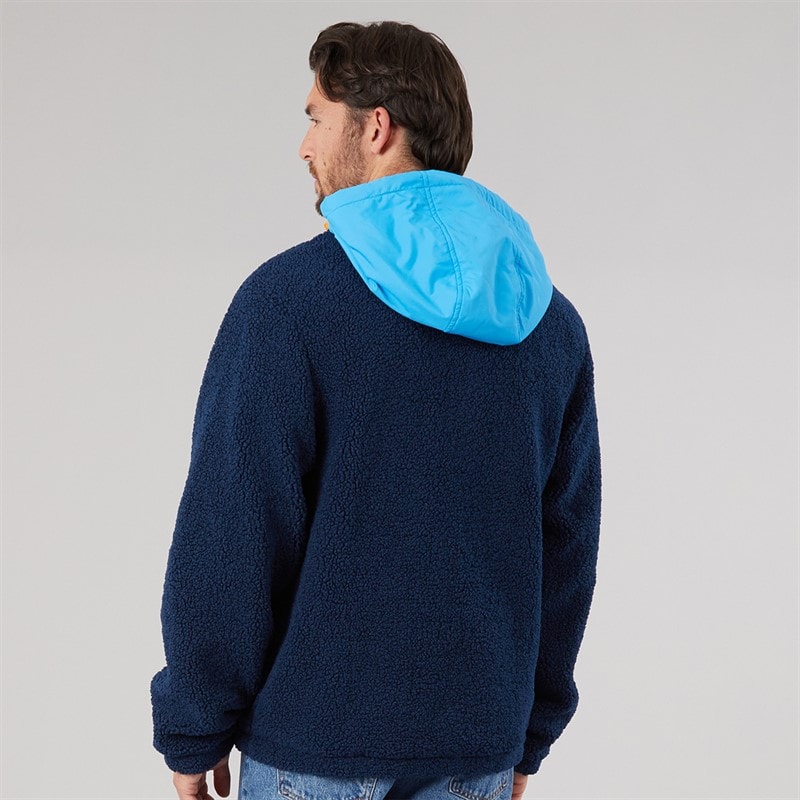Lagooners Herre Hugo Borg 1/4 Zip Hættefleece Blå / Marine / Orange - Billede 2