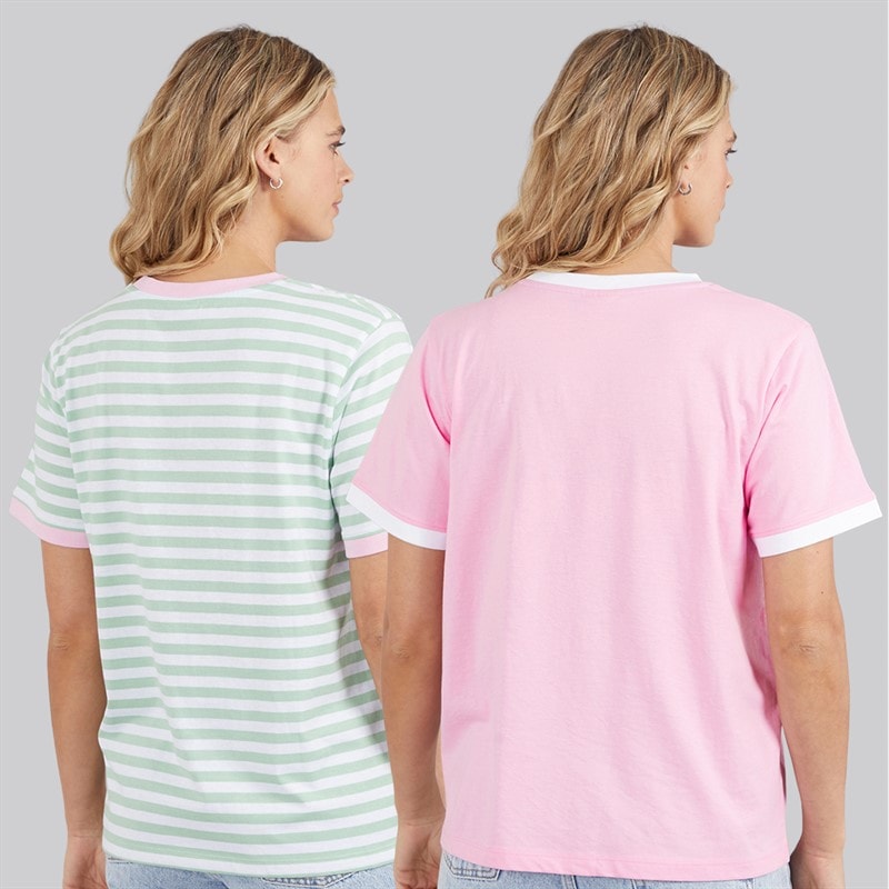 Lagooners Dame Thornwick To Pak T Shirts Pink/Mint - Billede 2
