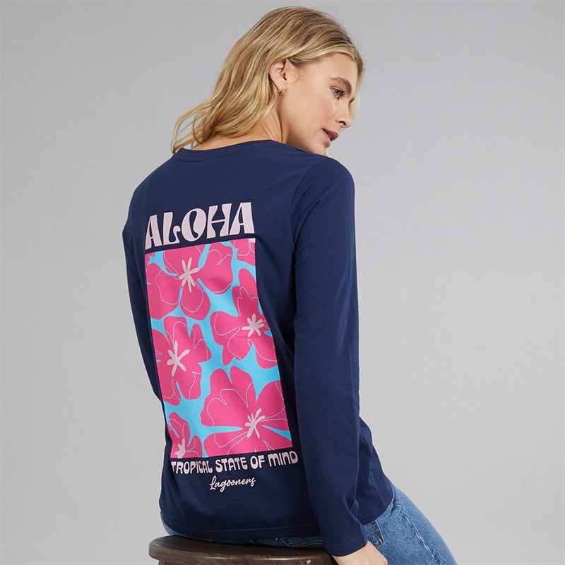 Lagooners Dame Brixcombe Langærmet T-shirt Navy
