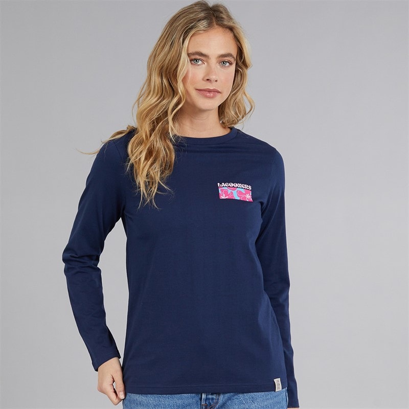 Lagooners Dame Brixcombe Langærmet T-shirt Navy - Billede 2