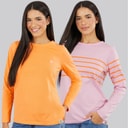 Lagooners Dame Mulberry To Pak T Shirts Pink/Orange