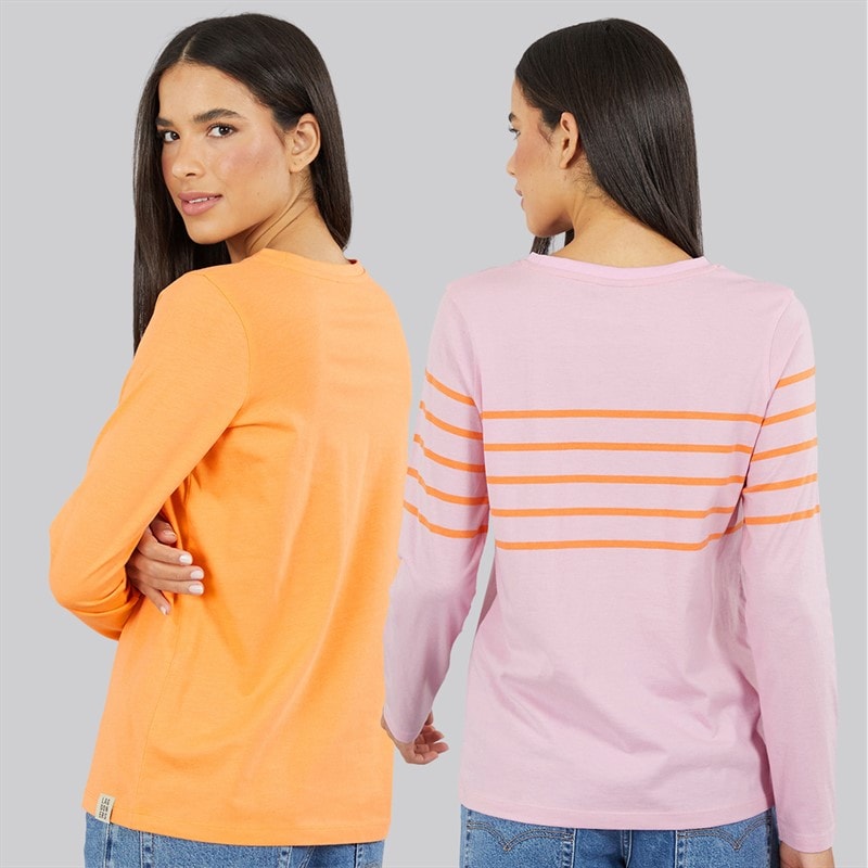 Lagooners Dame Mulberry To Pak T Shirts Pink/Orange - Billede 2