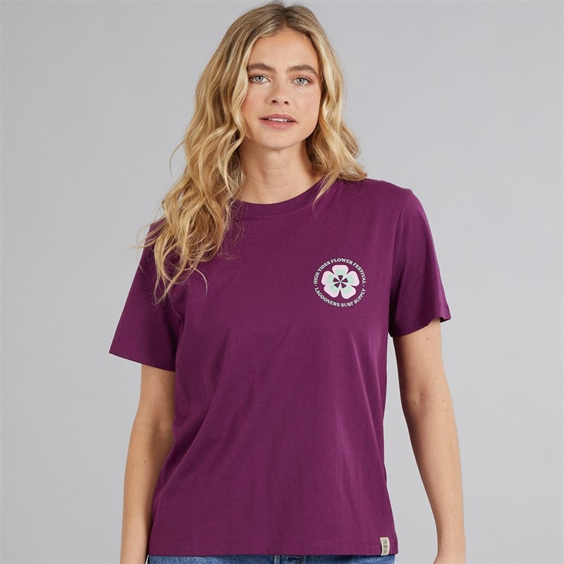 Lagooners Dame fugle T shirt Dark Purple - Billede 2