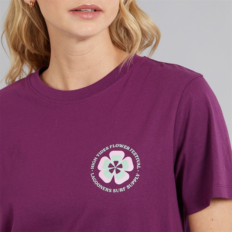 Lagooners Dame fugle T shirt Dark Purple - Billede 3