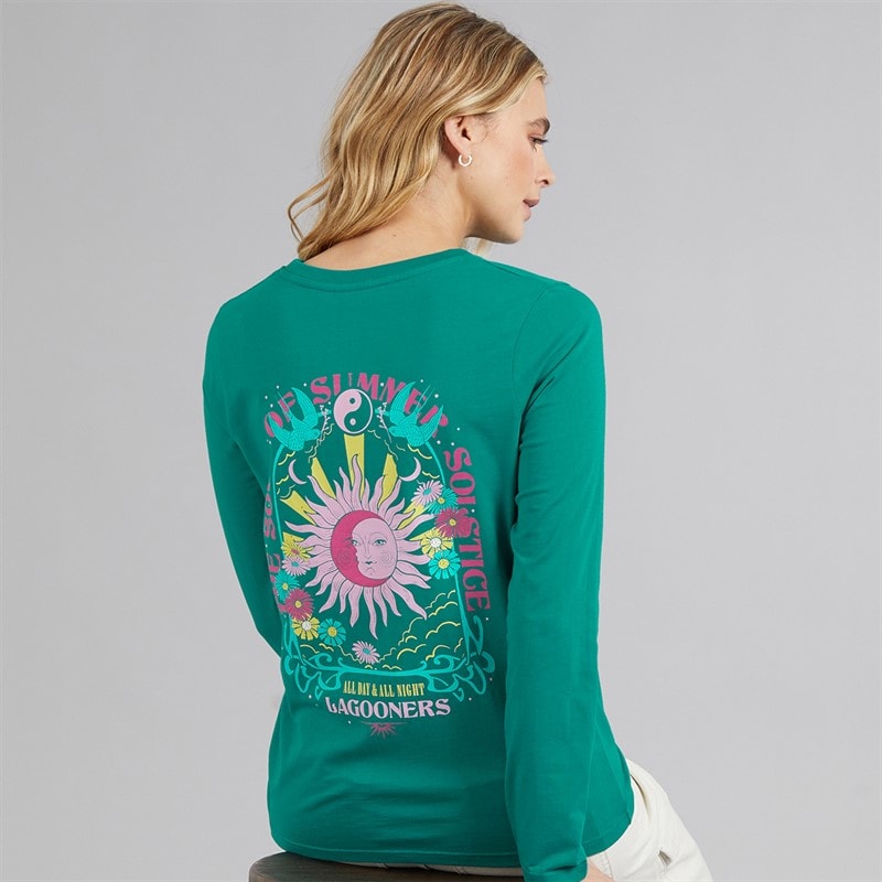 Lagooners Dame Airdrie Langærmet T-shirt Teal
