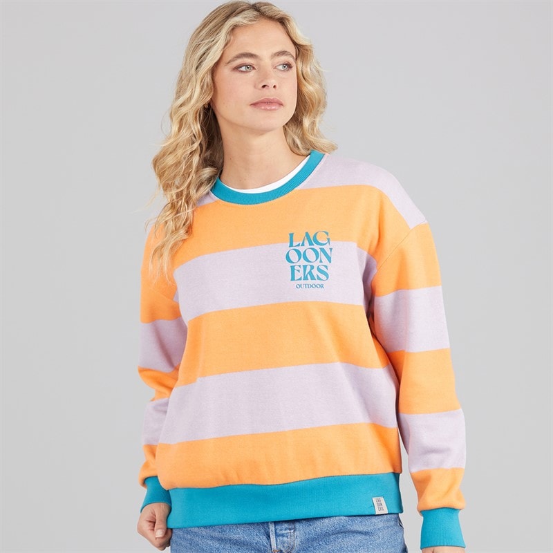 Lagooners Damesiker majsblomst mark rund hals grafisk sweatshirt Lilac - Billede 2