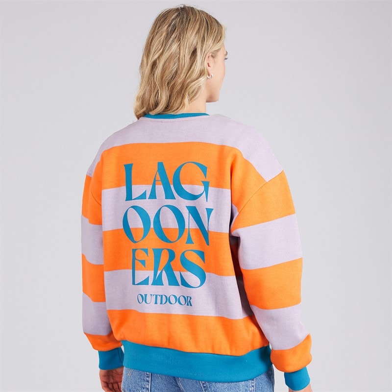 Lagooners Damesiker majsblomst mark rund hals grafisk sweatshirt Lilac - Billede 3