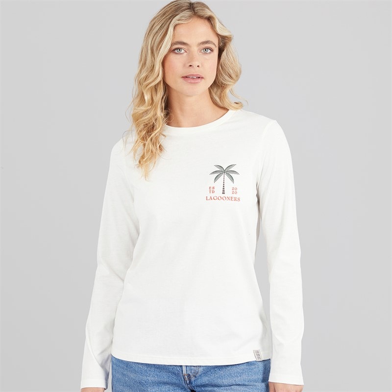 Lagooners Dame Lanternwood Langærmet T-shirt Ecru - Billede 2