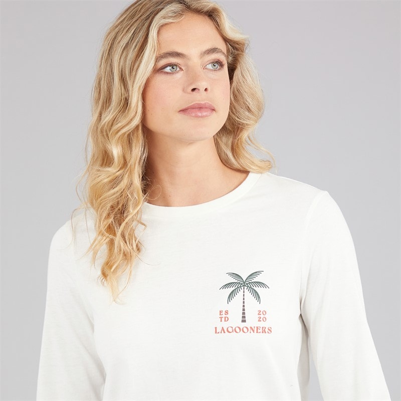 Lagooners Dame Lanternwood Langærmet T-shirt Ecru - Billede 5
