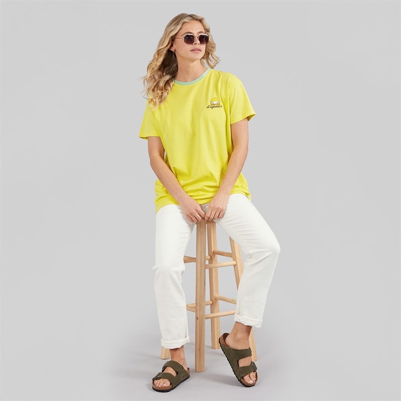 Lagooners Dame Haycroft Oversized T-shirt Gul - Billede 4