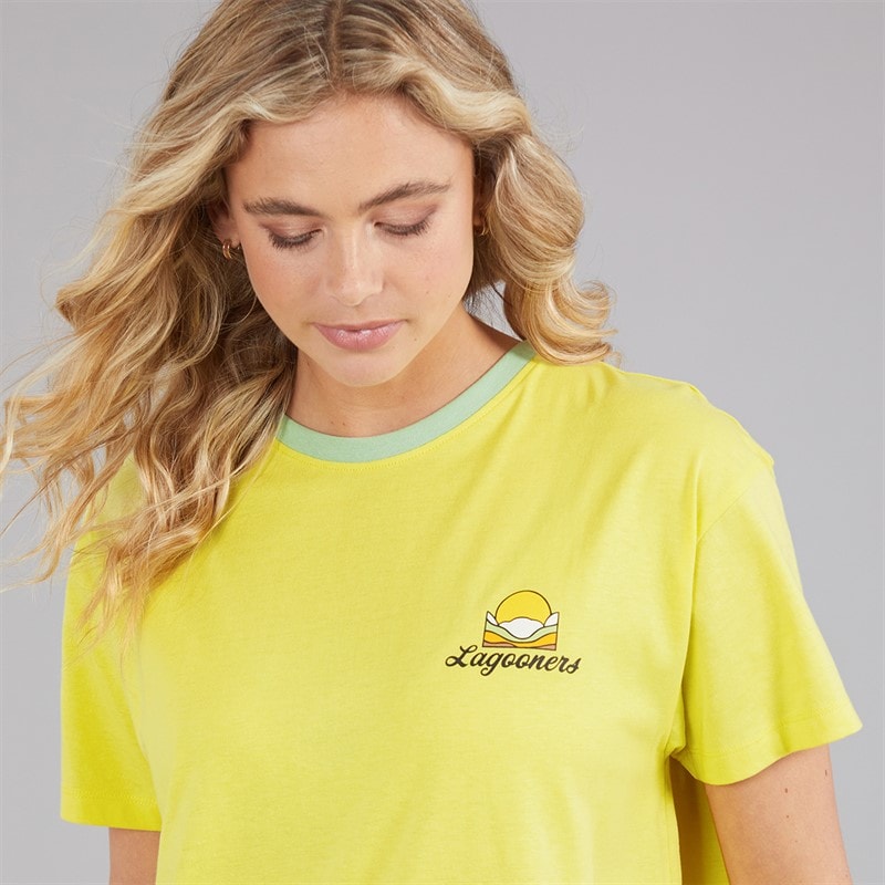 Lagooners Dame Haycroft Oversized T-shirt Gul - Billede 5
