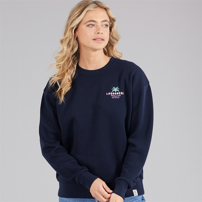 Lagooners Dame Kempley Fold Sweatshirt Navy - Billede 2