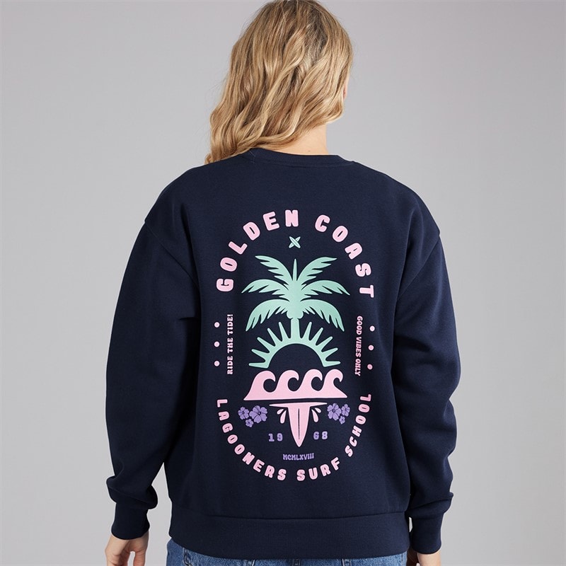 Lagooners Dame Kempley Fold Sweatshirt Navy - Billede 3