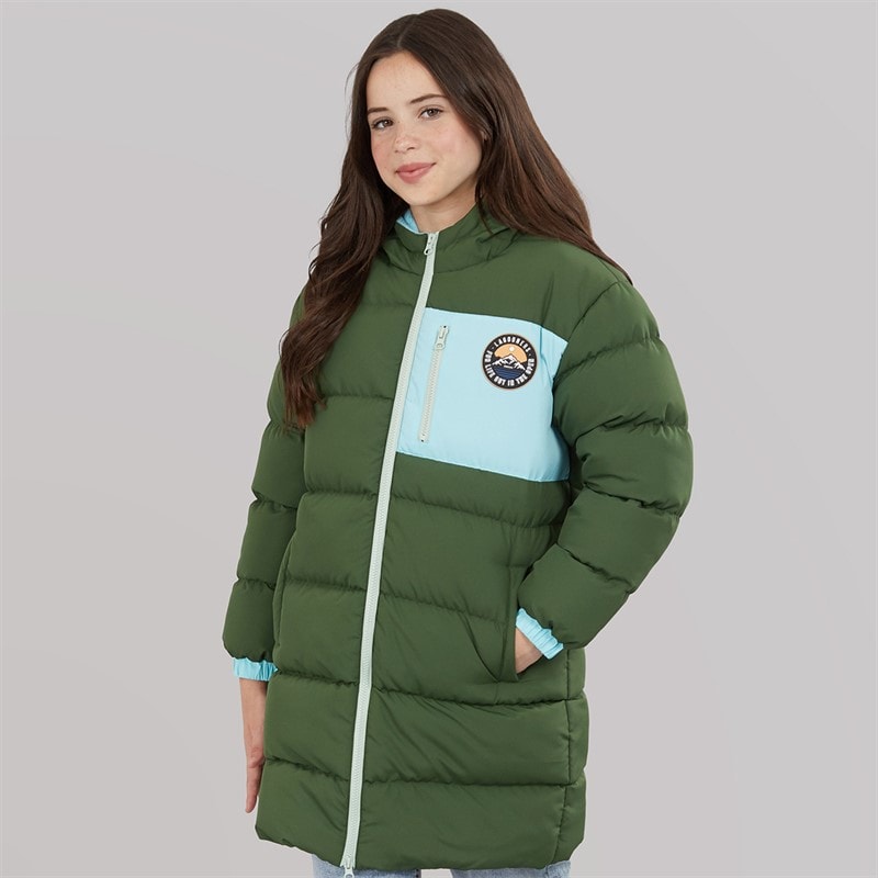 Lagooners Piger Thmfield Lang Puffer Jakke Forest Green - Billede 3