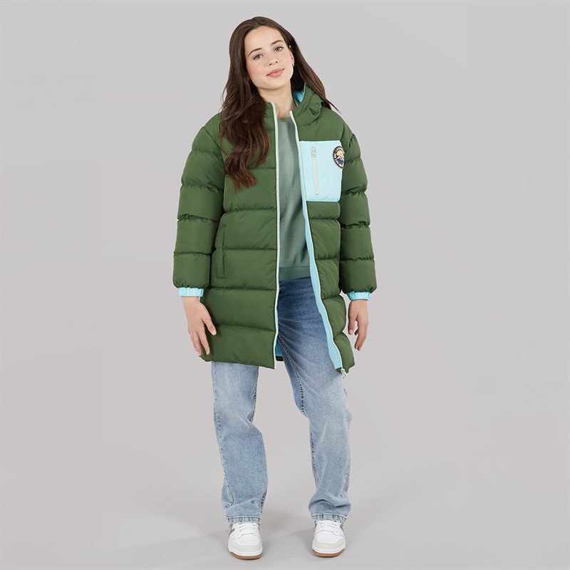 Lagooners Piger Thmfield Lang Puffer Jakke Forest Green - Billede 4
