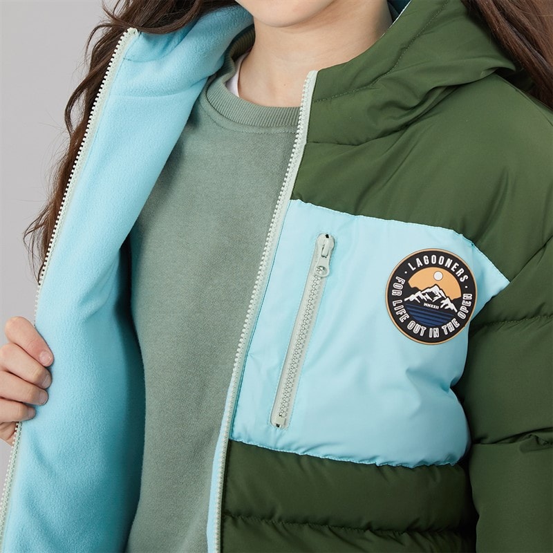 Lagooners Piger Thmfield Lang Puffer Jakke Forest Green - Billede 5