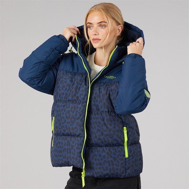 Lagooners Dame Aussie Kort Dunjakke Leopard - Billede 1