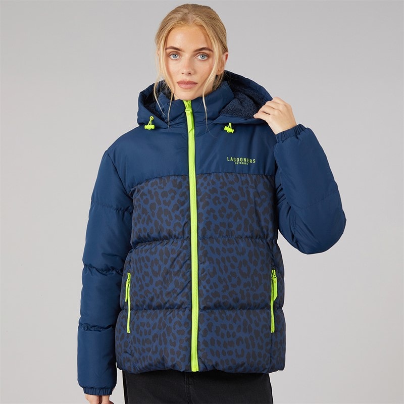 Lagooners Dame Aussie Kort Dunjakke Leopard - Billede 3