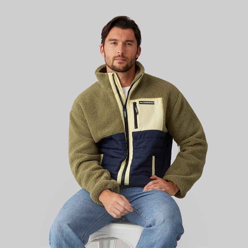 Lagooners Herre Hybrid Jakke Khaki/Mustard - Billede 1