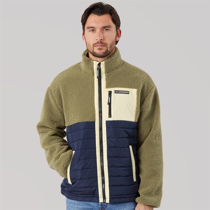 Lagooners Herre Hybrid Jakke Khaki/Mustard - Billede 3