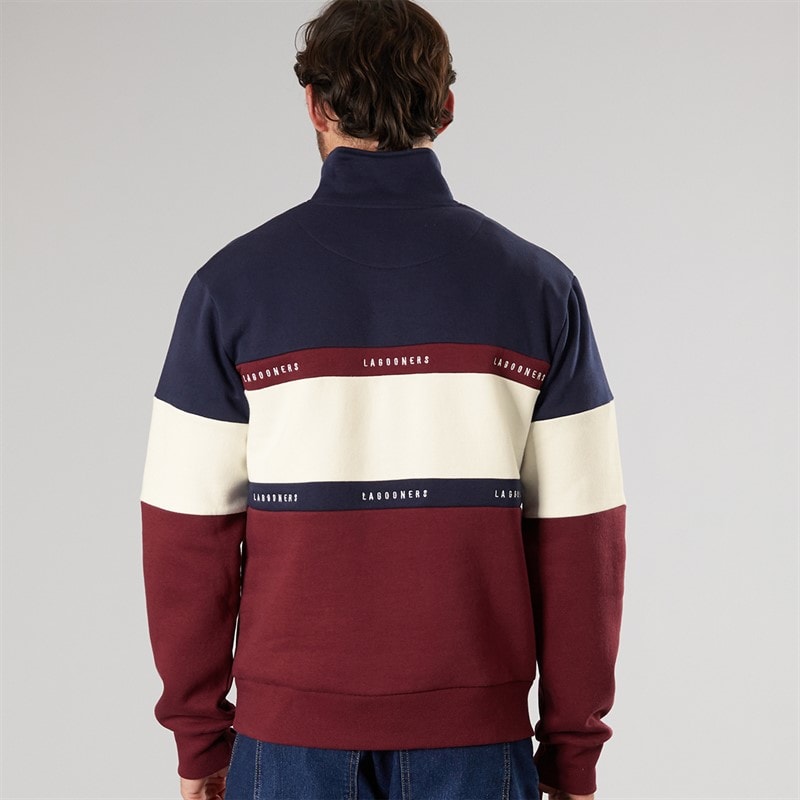 Lagooners Herre Exmouth Traktathals Sweat undy Navy/Burg - Billede 3