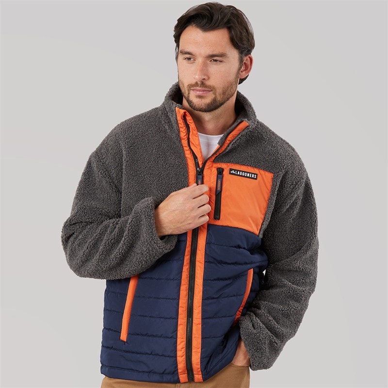 Lagooners Herre Hybrid Jakke Steel Grey/Burnt Orange - Billede 1