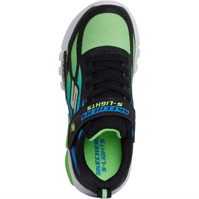 SKECHERS SPORT SKECHERS Junior S Lys Fleks Glød - Dezlo Træningssko Blå/Sort/Lime - Billede 4
