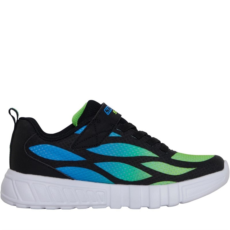 SKECHERS SPORT SKECHERS Junior S Lys Fleks Glød - Dezlo Træningssko Blå/Sort/Lime - Billede 5