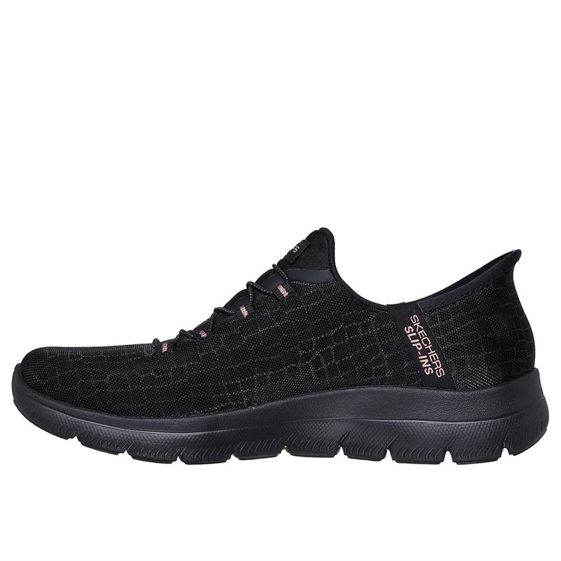 SKECHERS SPORT SKECHERS Damesko Summits Klassisk Nat Slip In Sneakers Sort - Billede 5