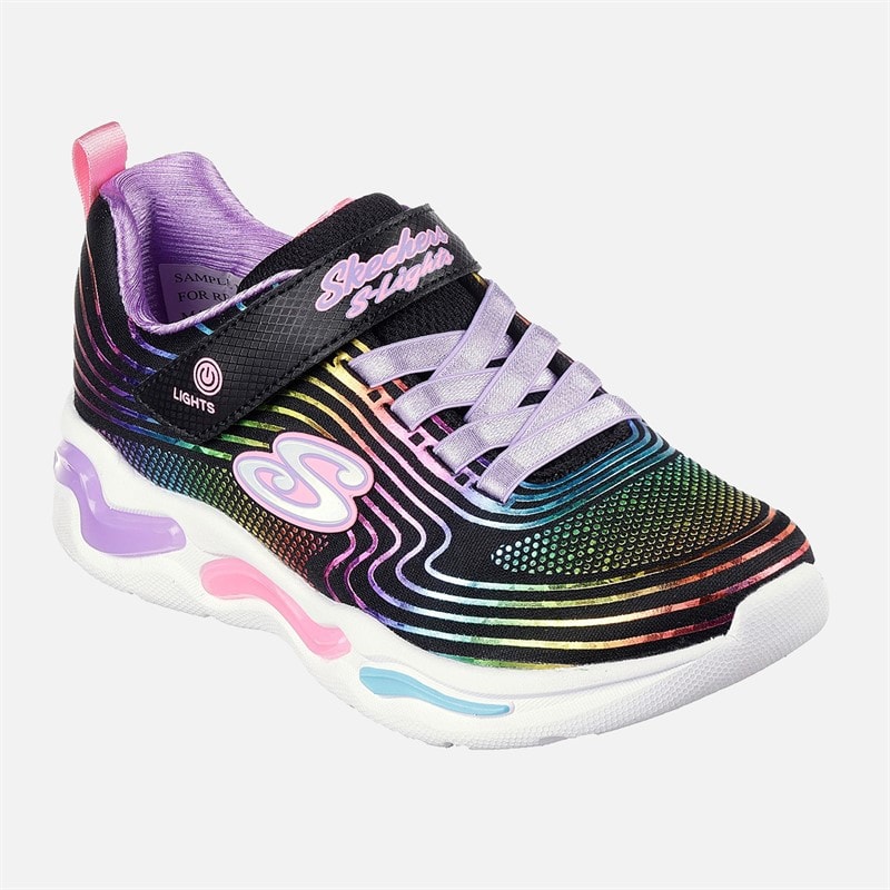 SKECHERS SPORT SKECHERS Piger Bølgede Lys Sneakers Sort - Billede 3