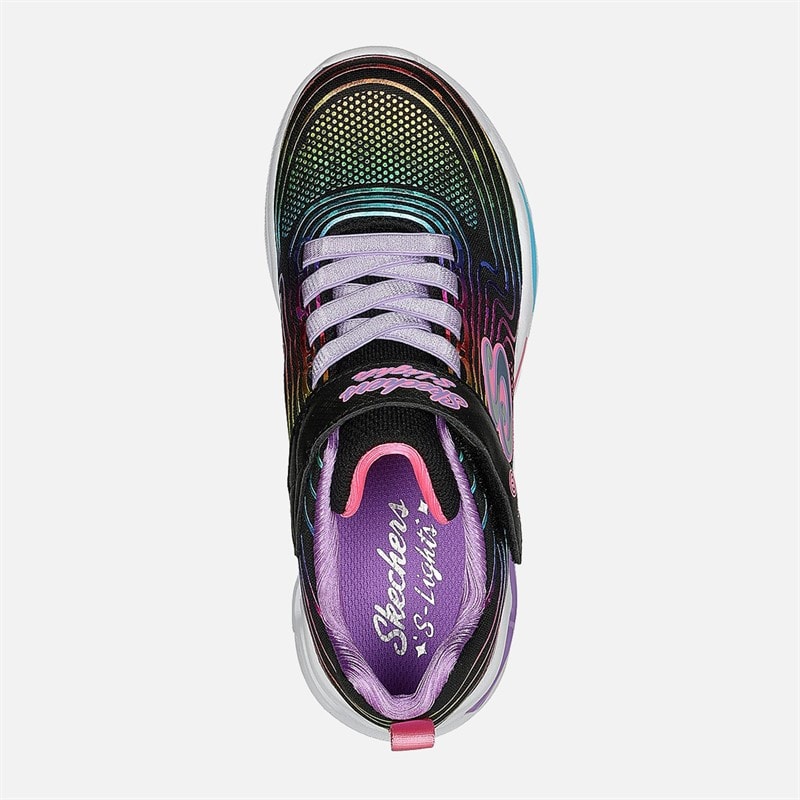 SKECHERS SPORT SKECHERS Piger Bølgede Lys Sneakers Sort - Billede 4