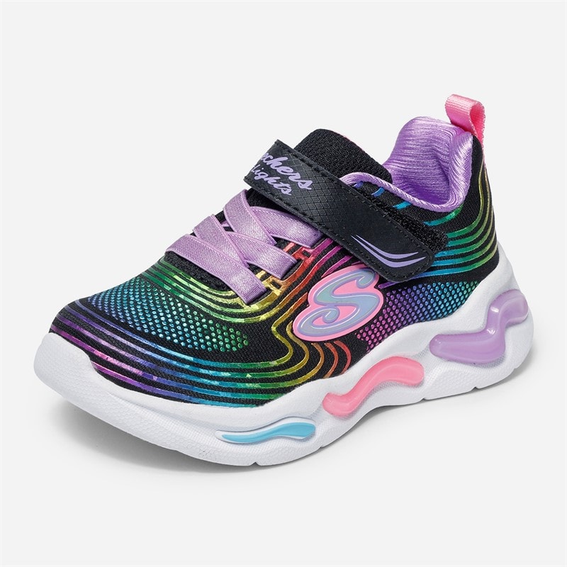 SKECHERS SPORT SKECHERS Piger Bølgede Lys Sneakers Sort - Billede 3