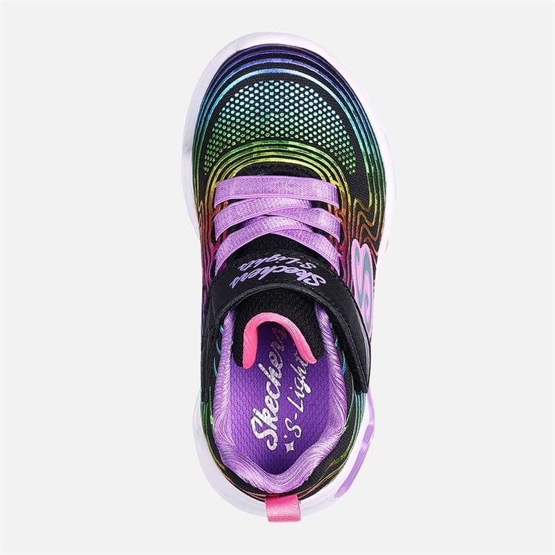 SKECHERS SPORT SKECHERS Piger Bølgede Lys Sneakers Sort - Billede 4