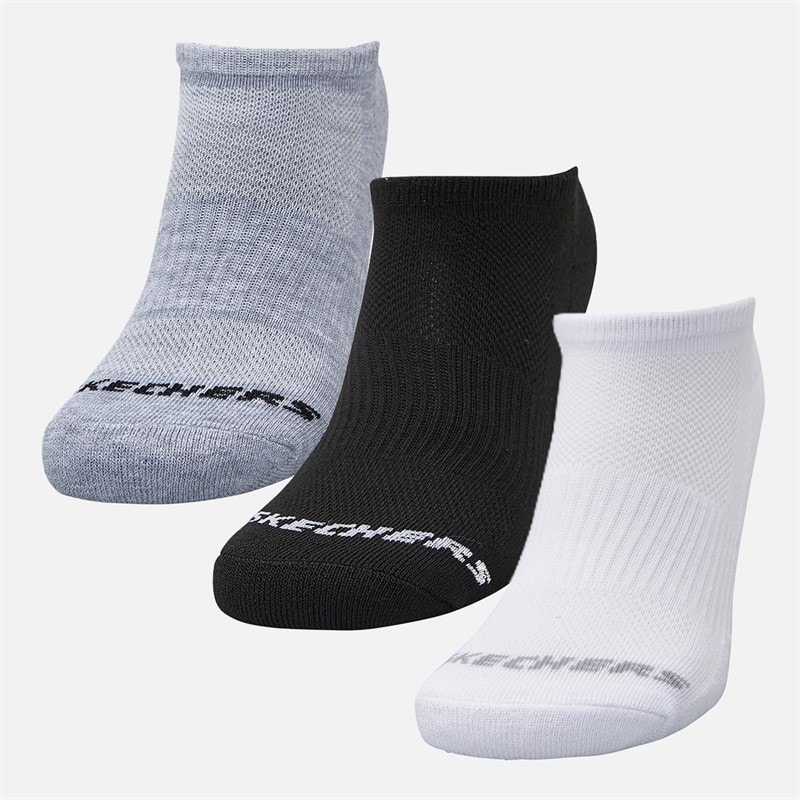 SKECHERS 6-pak usynlige sokker Hvid/Sort/Grå - Billede 2