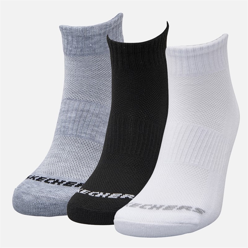 SKECHERS SPORT SKECHERS 6-pak Quarter Sokker Hvid/Sort/Grå - Billede 2