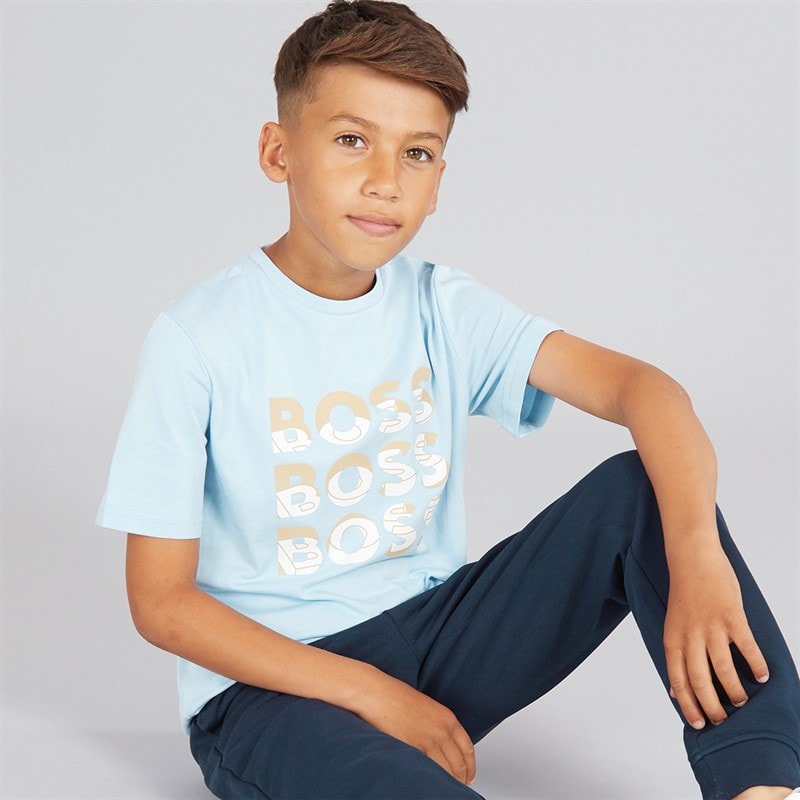 BOSS Drenge T-shirt Persisk Blå - Billede 1