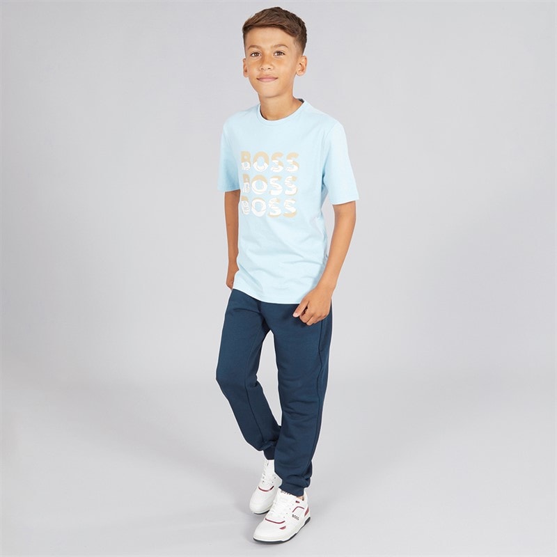 BOSS Drenge T-shirt Persisk Blå - Billede 3
