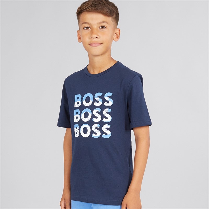 BOSS Drenge T-Shirt Navy - Billede 1