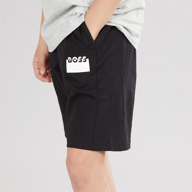 BOSS Drenge T-shirt Og Shorts Sæt Grey Black - Billede 3