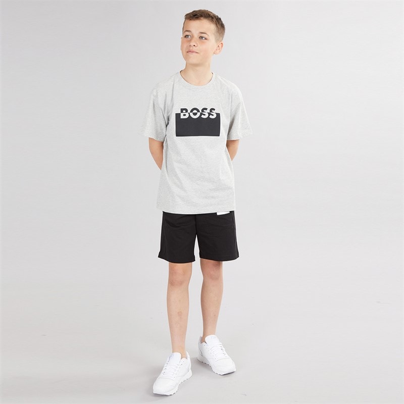 BOSS Drenge T-shirt Og Shorts Sæt Grey Black - Billede 4