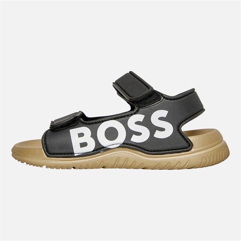 BOSS Drenge Logo Velcro Rem Sandaler Sort - Billede 2