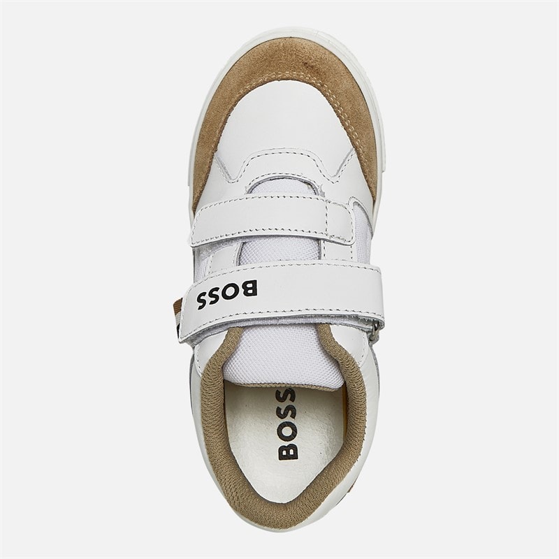 BOSS Drenge Logo Velcro Cupsole Træningssko Hvid - Billede 4