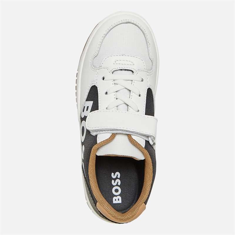 BOSS Drenge Logo Velcro Sko Hvide - Billede 4